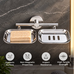 Plantex Galaxy 304 Grade Stainless Steel Bathroom Soap Holder/Soap Stand/Soap Dish for Bathroom Accessories (Chrome)-5