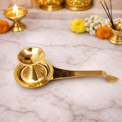 Brass Dhoop Aarti Spoon (9.8 Inch)