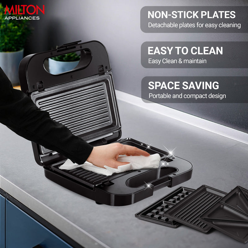 Wodden Sandwich Griller HSM003 3-IN-1  (Milton)