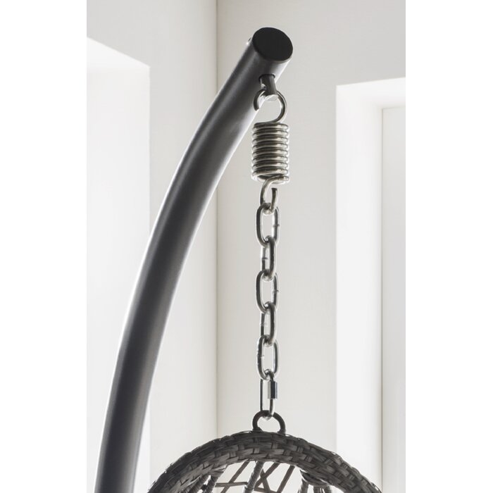 Edmondo Single Seater Hanging Swing With Stand For Balcony , Garden Swing (Dark Brown)