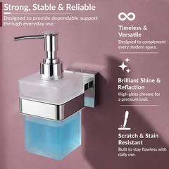 Plantex Heavy-Duty Stainless Steel Liquid Soap Dispenser/Hand Wash Dispenser/Shampoo Dispenser/Bathroom Accessories -Aqua (Chrome)-5