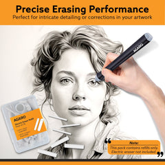 AGARO Electric Eraser Refill Pack of 70, 2.3mm & 5mm Eraser, Sketching, Drawing, Portrait Shading