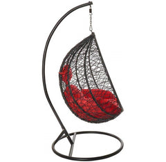 Lilo Single Seater Hanging Swing With Stand For Balcony , Garden (Black)