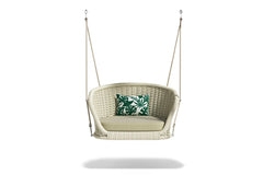 Noxe Single Seater Hanging Swing Without Stand For Balcony , Garden Swing (Cream) Braided & Rope