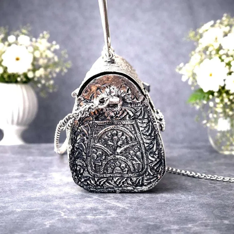 Brass Silver Plated Purse / Clutch bag (8.5 Inch)