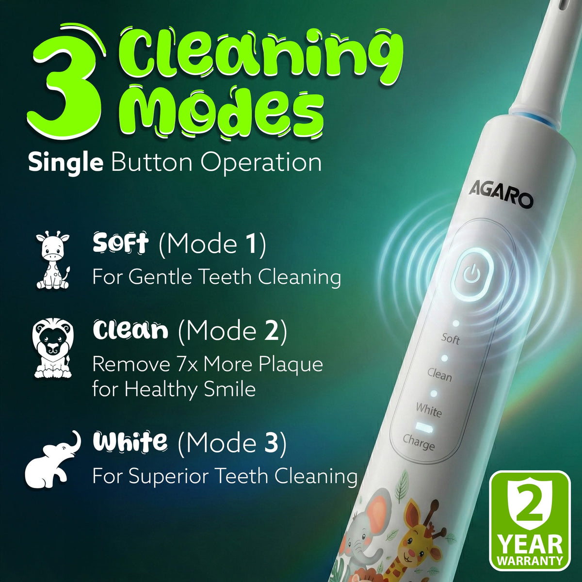 AGARO Rex Oscillating Kids Electric Toothbrush-3