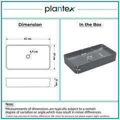 Plantex Ceramic Table Top Basin/Wash Basin for Bathroom/Over Counter Washbasin for Restaurant/Hotel (Rectangle - Matt Grey, 24 x 14 x 4.5 Inch)-2