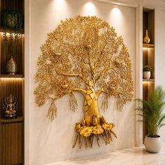 Brass Handcrafted Kalpvriksha Wall Hanging (50 Inch)