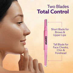 AGARO Imperial Face & Eyebrow Razor for Women (Pack of 3) | Dual Blade Head with German Blades | Easy Facial Hair Shapin
