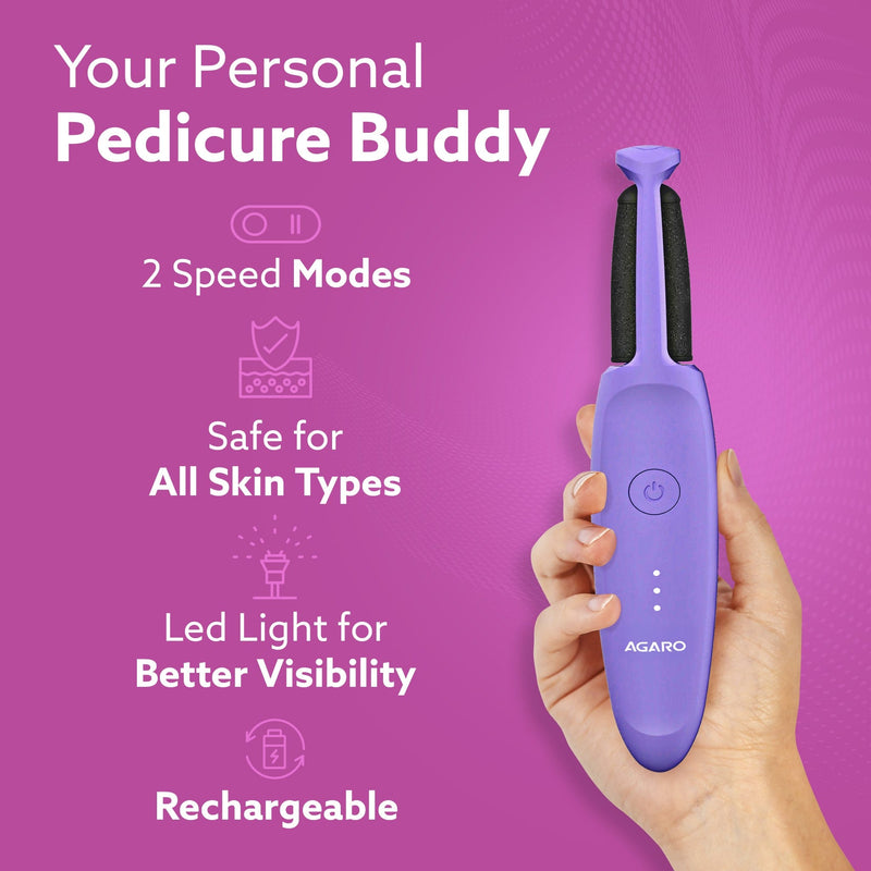 AGARO CR1414 Electric Callus Remover with 2 Replaceable Heads – Rechargeable Foot Scrubber for Dead Skin & Cracked Heels