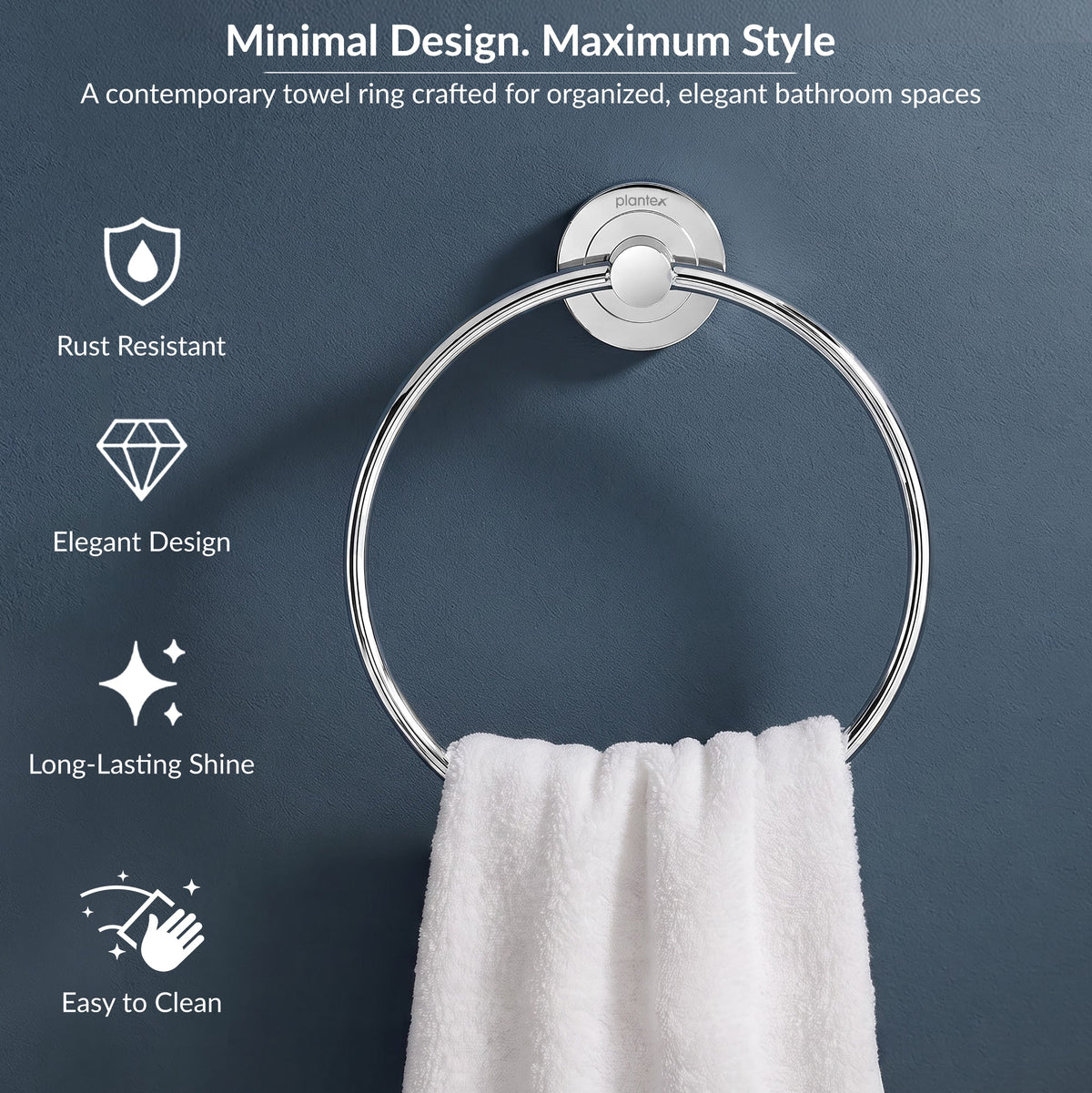 Plantex Real Hand Towel Holder for washbasin and Napkin Hanger for Kitchen (Pack of 2), Stainless Steel-5