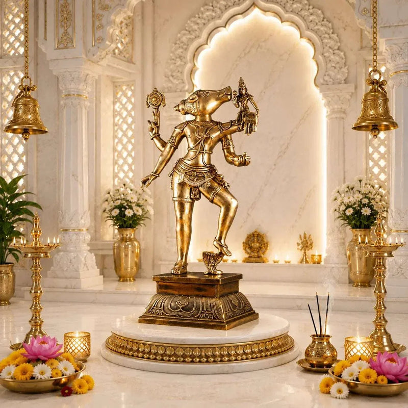 Brass Standing Varahi Devi Idol (24 Inch)