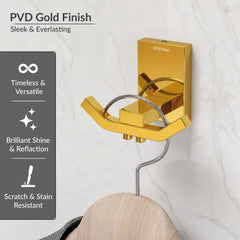 Plantex 304 Grade Stainless Steel Robe Hook/Cloth Towel Hanger/Door Hanger Hook/Bathroom Accessories - Pack of 1 (Crystal, PVD Gold)-5