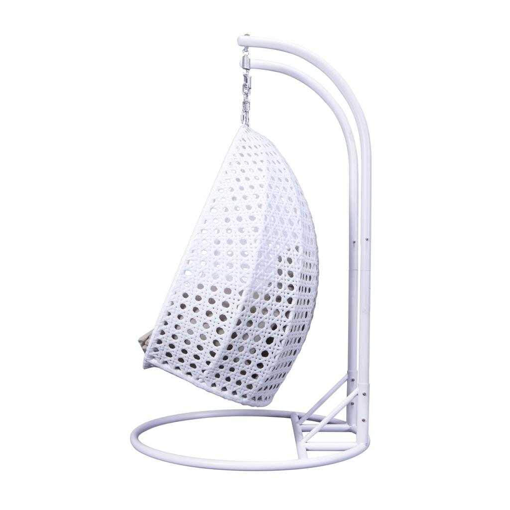 Lombardi Double Seater Hanging Swing With Stand For Balcony , Garden Swing (White)