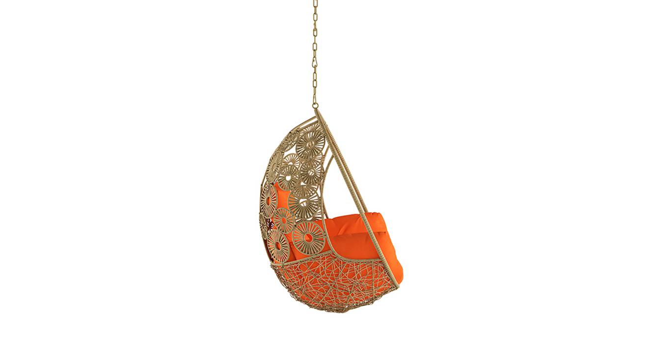 Luoni Single Seater Hanging Swing Without Stand For Balcony , Garden Swing (Honey)