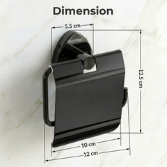 Plantex J4 Stainless Steel Toilet Paper Holder for Bathroom/Tissue Holder for Washroom/Toilet roll Holder for Wall Mounted/Bathroom Accessories (PVD Black Finish) Angel-2