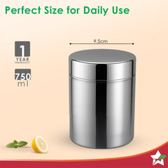 Wonderchef Modena Stainless-steel Kitchen Organiser 2 Pc. Set with Lid for Kitchen/Dining Table, Store Tea Coffee Sugar,