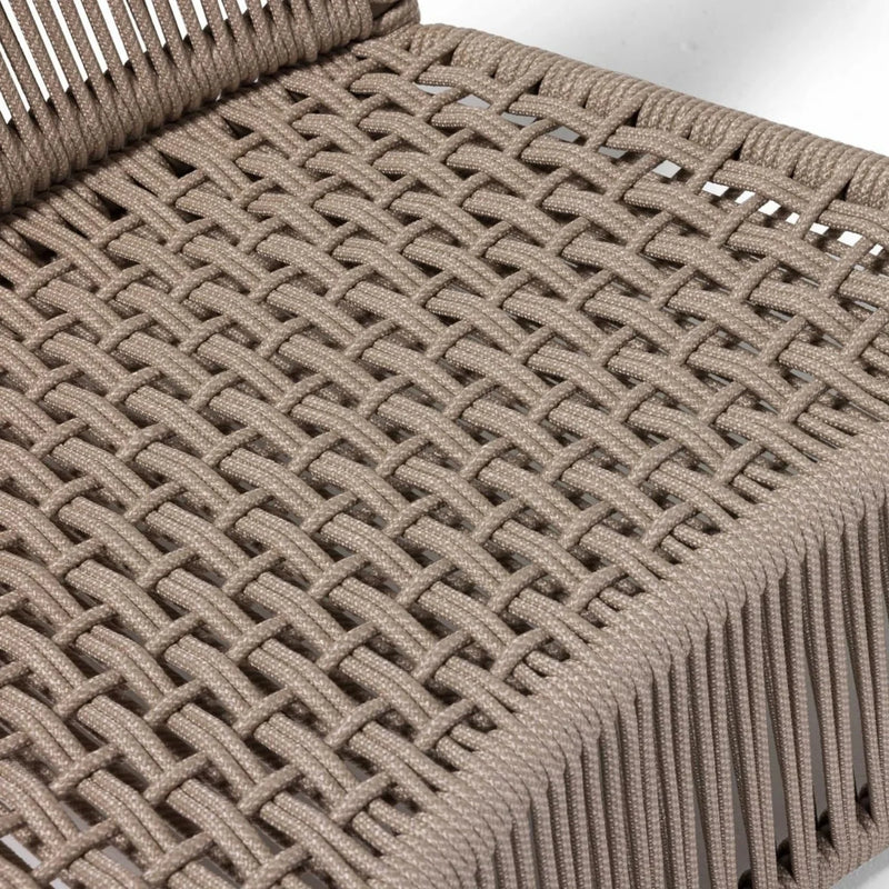 Cestino Outdoor Patio Seating Set 2 Chairs and 1 Table Set (Beige) Braided & Rope