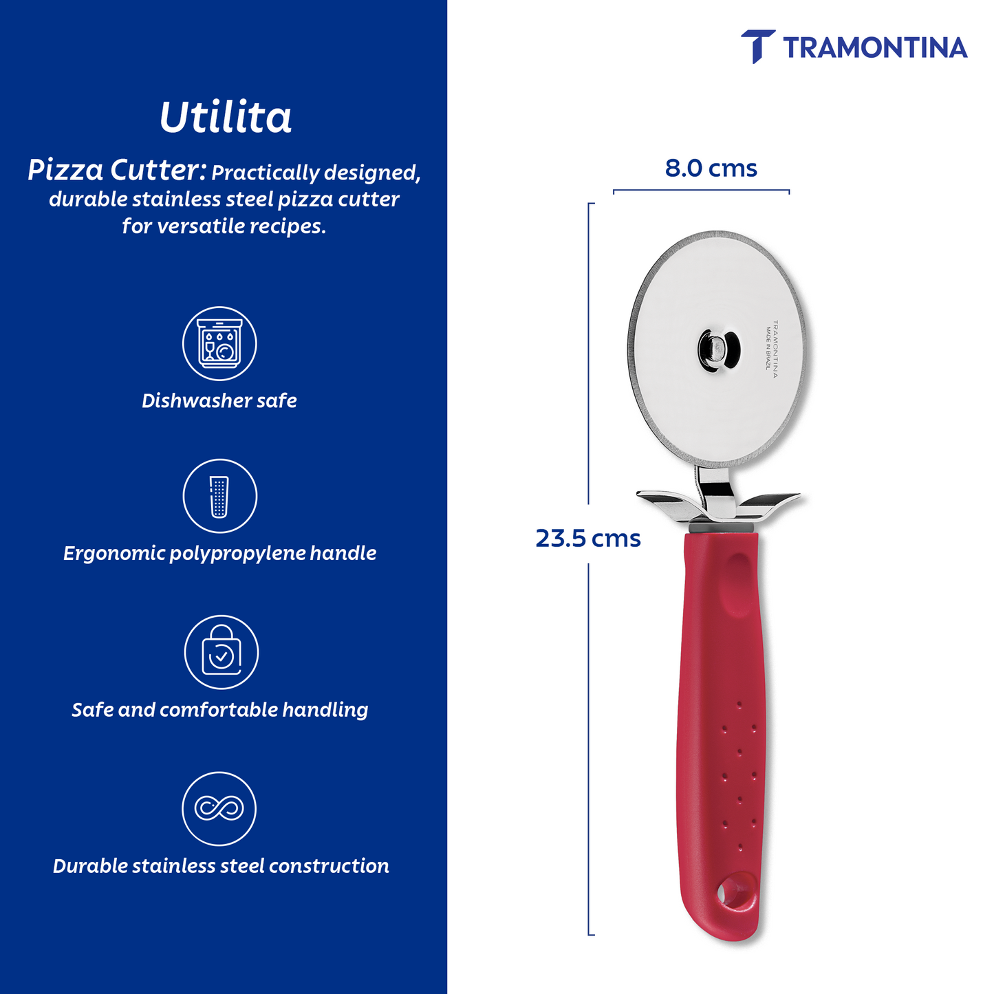 Utilita Pizza Cutter SS - Red