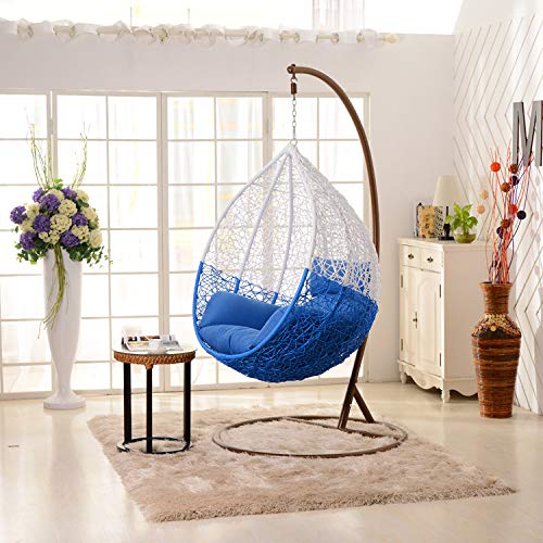 Luoni Single Seater Hanging Swing With Stand For Balcony , Garden Swing (White)