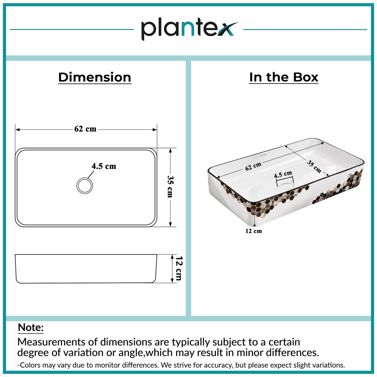 Plantex Ceramic Basin For Bathroom/Table Top Basin/Counter Top Basin For Restaurant/Hotel (24 X 14 X 11 Inch), Silver-2