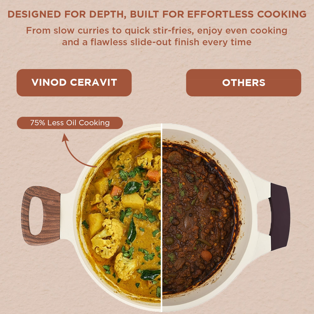 Vinod Ceravit Deep Kadai - Desert Rose