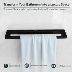 Plantex 20 Inch Acrylic Towel Hanger for Bathroom/Towel Rod for Kitchen/Napkin Holder/Stand/Towel Bar for Bathroom - Pack of 1 (VIB-126, Black)-4