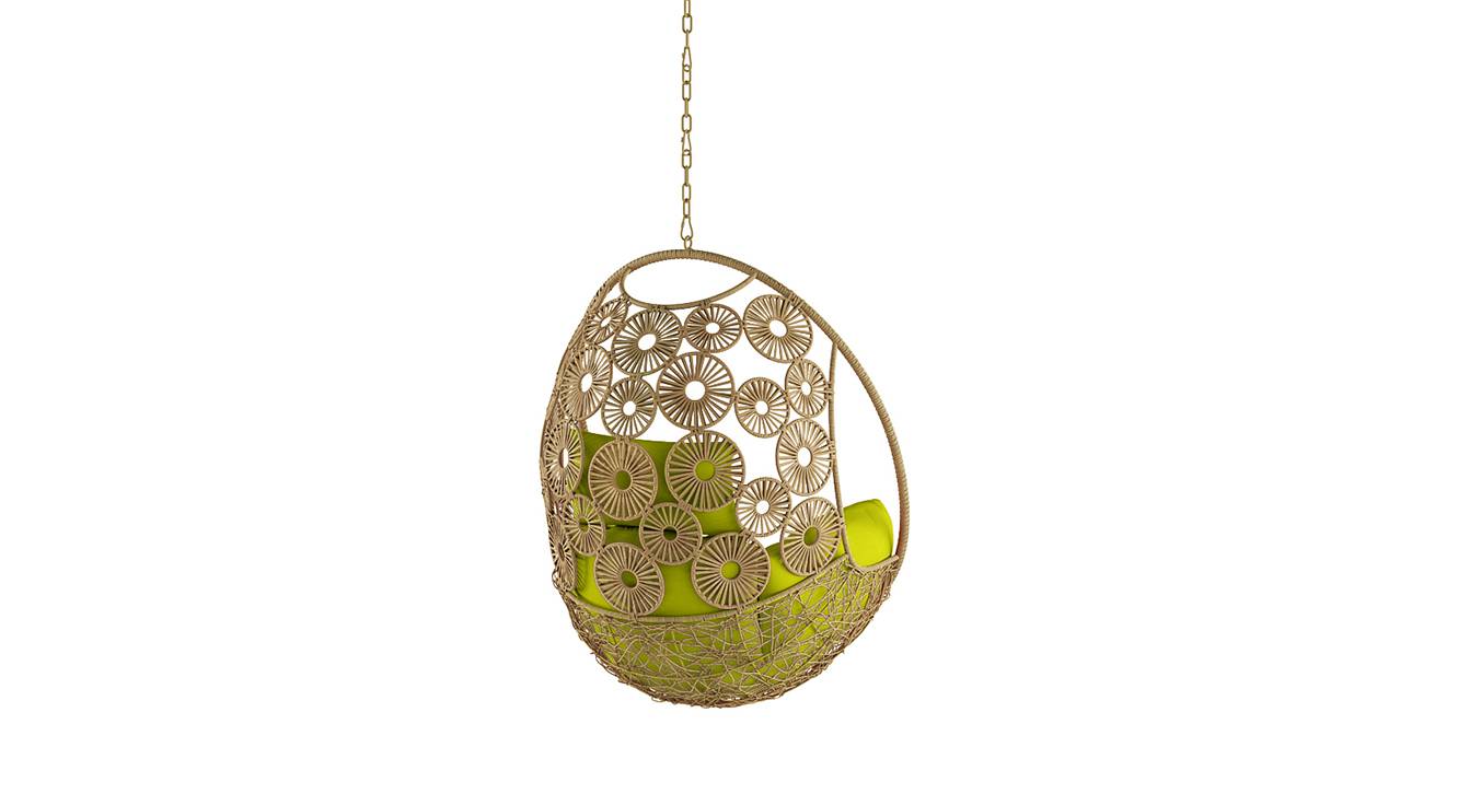 Clemente Single Seater Hanging Swing Without Stand For Balcony , Garden Swing (Honey)