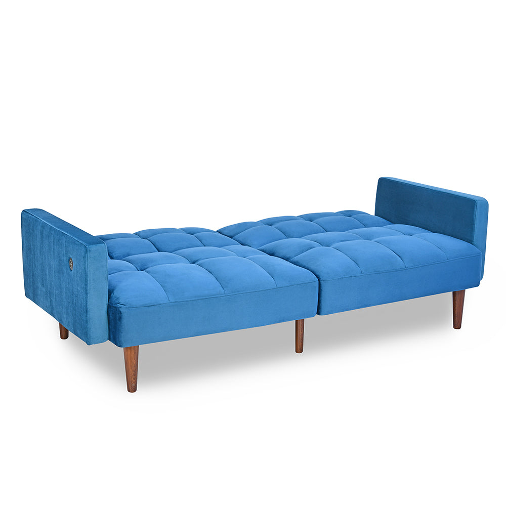 Nilkamal Denzel Futon Sofa Cum Bed (Blue)