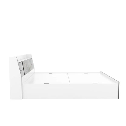 Nilkamal Marbito Queen Bed With Headboard & Box Storage (White)