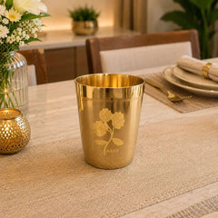 Brass Floral Thali/Dinner Set (990 Gram)