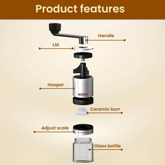 AGARO Elite Manual Coffee Grinder - Silver