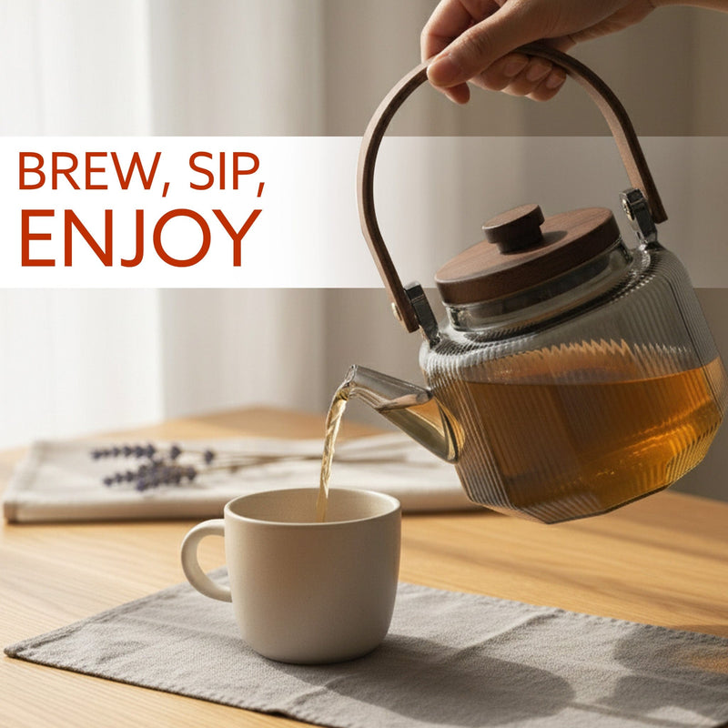 AGARO Elite 600ml Borosilicate Glass Kettle | Heat Resistant, Stovetop & Microwave Safe, Durable Clear Glass for Tea, Co