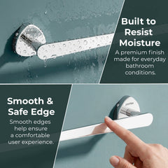 Plantex J4 Stainless Steel Towel Holder in Bathroom/Cloth Hanger for Bathroom/24 Inch Single Towel Rod/Bathroom Accessories (Chrome Finish) Angel-3