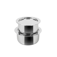 MEYER Trivantage set of 2 Tri-ply Stainless Steel Tope With Lid (18,20 cm)