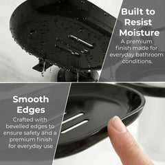 Plantex J4 Stainless Steel Soap Dish with Liquid Dispenser/Soap Stand for Bathroom Wall Mount/Shampoo Dispenser/Bathroom Accessories (PVD Black Finish) Onix-5