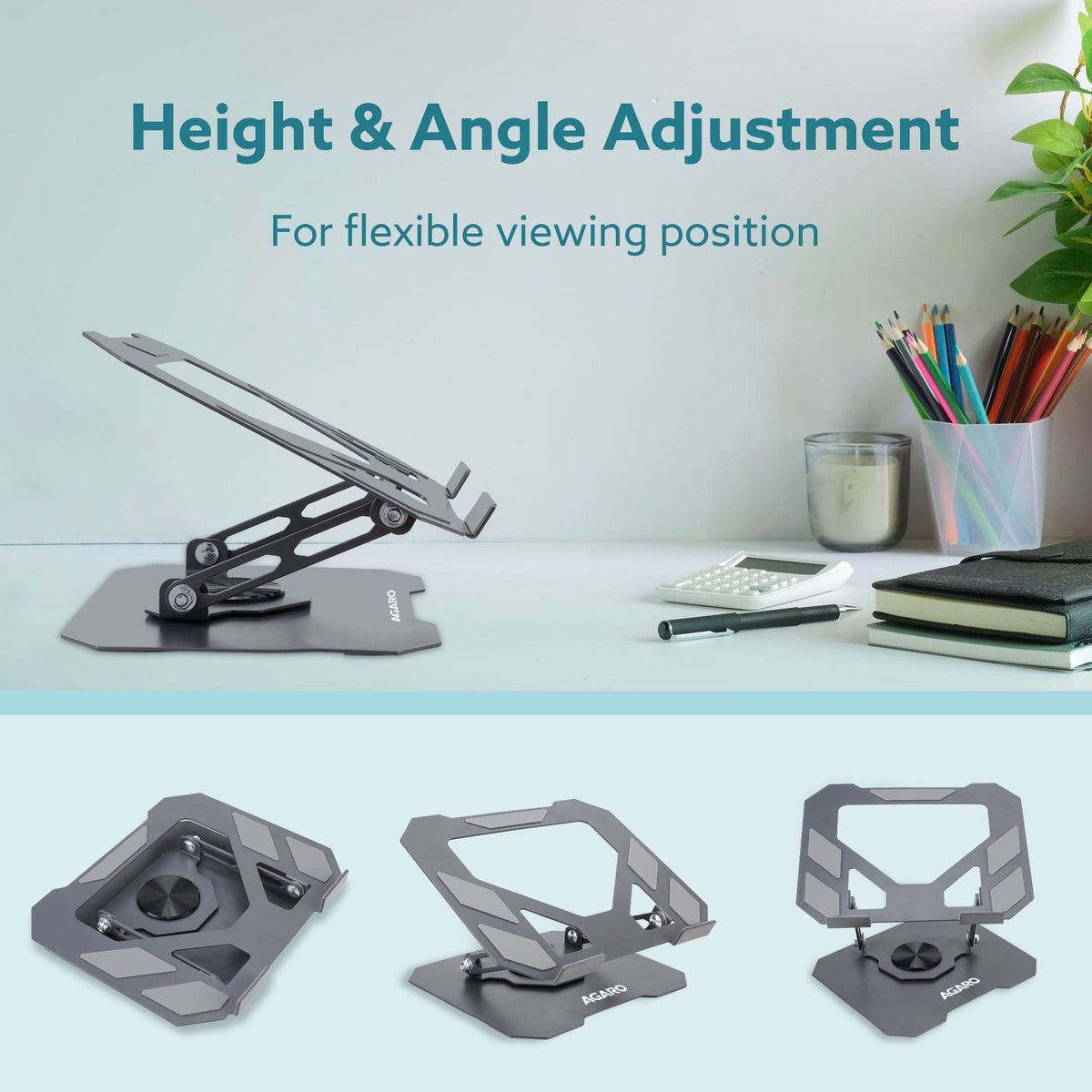 AGARO Metal Laptop Stand, 360° Rotating-3