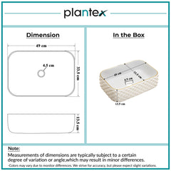 Plantex Wash Basin/Ceramic Table Top Wash Basin/Designer Countertop Basin for Bathroom/Restaurants/Hotel Rectangular (294, White & Gold, 19 x 13 x 5 Inch)-2