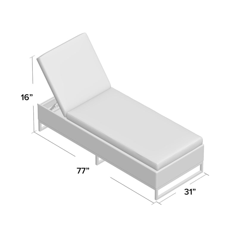 Navi Outdoor Swimming Poolside Lounger With (Set of 2 ) (White)