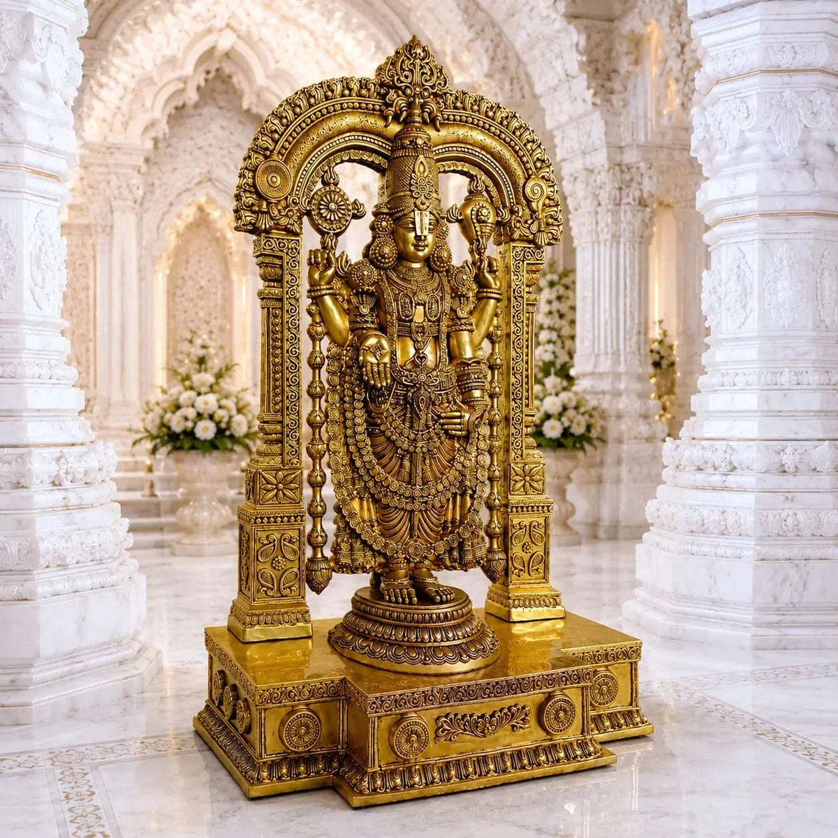 Brass Frame Tirupati Balaji/Venkateshwar Idol (62 Inch)