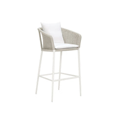 Sezgin Outdoor Patio Bar Chair 2 Chair For Balcony Braided & Rope (Ivory)