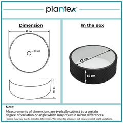 Plantex Round Ceramic Table Top Wash Basin/Designer Counertop Washbasin/Vessel Sink for Bathroom/Home/Restaurant (White & Black-17 x 17 x 6 Inch)-3