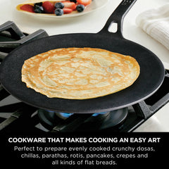 Meyer Pre Seasoned Cast Iron 2pcs Set (24cm Frypan/Skillet + 26cm Curved Roti Tawa)