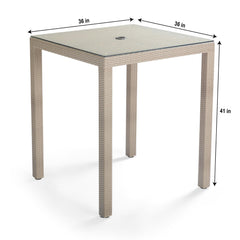 Billy Outdoor Patio Bar Sets 4 Chairs and 1 Table (Pearl White)