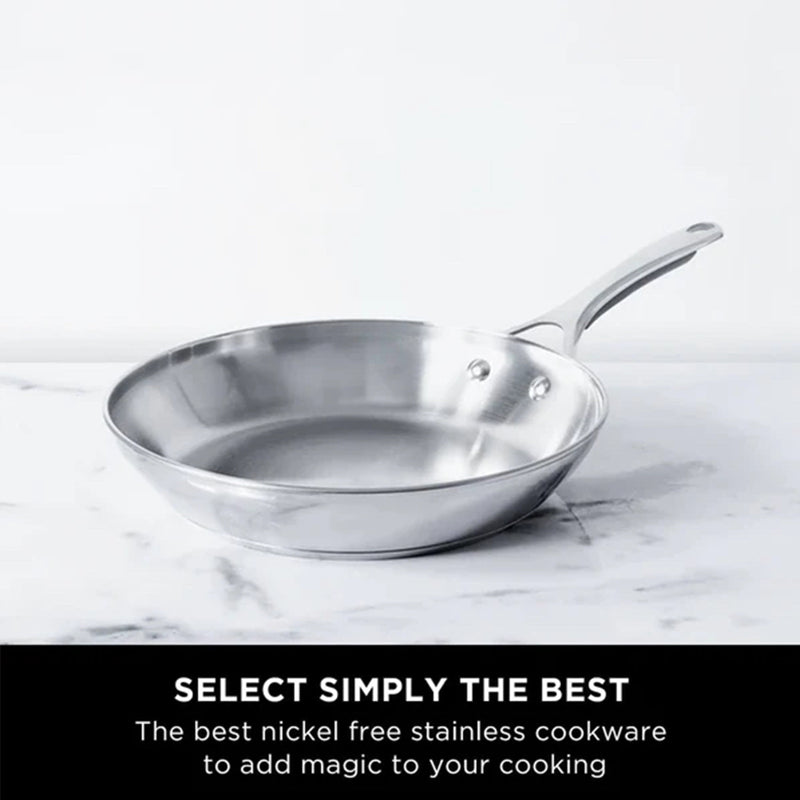 Meyer Select Stainless Steel Frypan and Wok with Lid 3-Piece Cookware Set