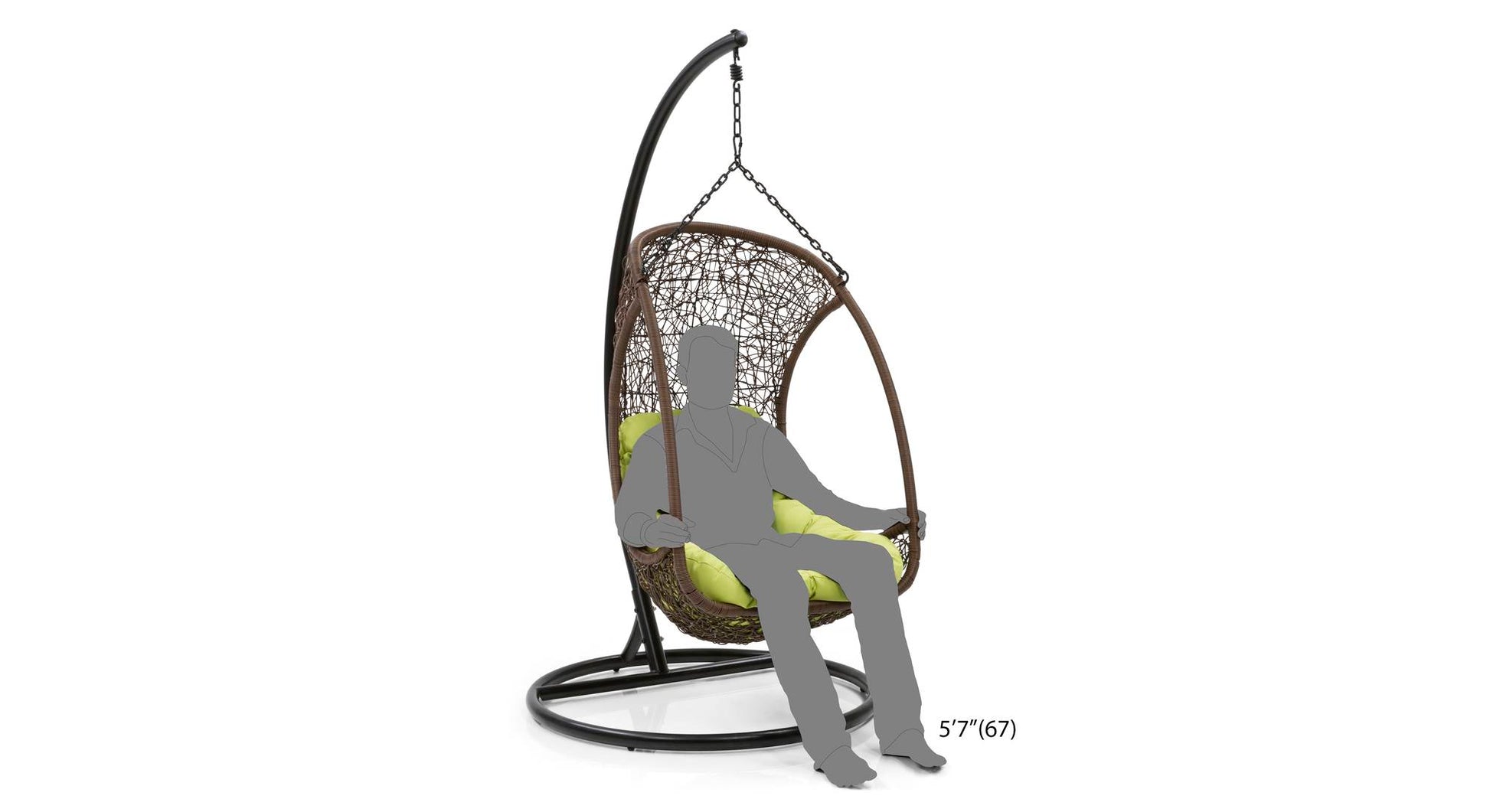 Nucci Single Seater Hanging Swing With Stand For Balcony , Garden Swing (Dark Brown)
