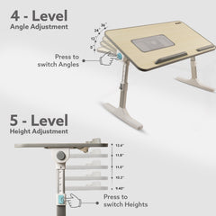 AGARO Laptop Table with 1800 RPM USB Cooling Fans-3