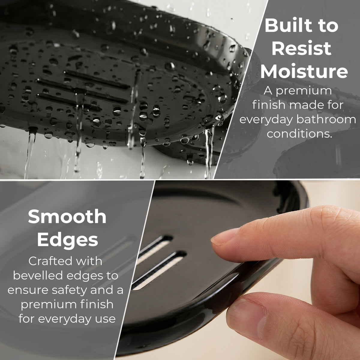Plantex J4 Stainless Steel Double Soap Dish for Bathroom/Soap Holder for Bathroom/Wall Mounted Soap Holder/Bathroom Accessories (PVD Black Finish) Onix-5