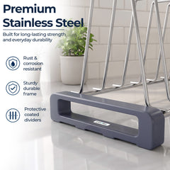 Plantex Stainless Steel Thali Stand/Plate Rack-Stand/Dish Rack/Plate Fixer for Modular Kitchen/Tandem Box Accessories- Set of 2 (Chrome)-3