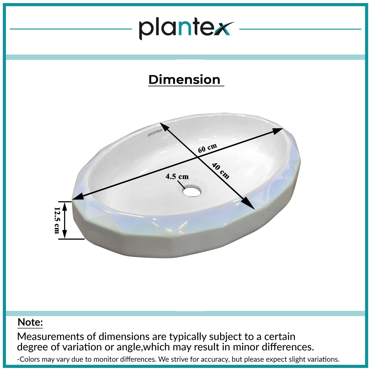 Plantex Ceramic Basin for Bathroom/Table Top Ceramic Basin/Washbasin for Bathroom - (NC-938)-4
